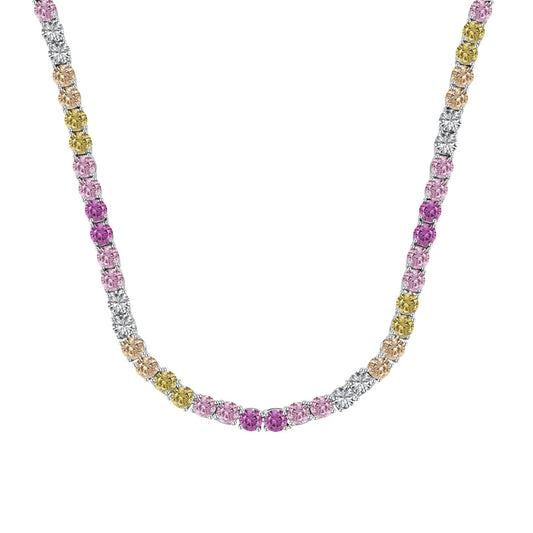 [Vivid Aurora]Delicate Colorful Tennis Necklace