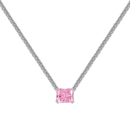 [Vivid Aurora]4.0 Carat Elegant Radiant Cut Necklace